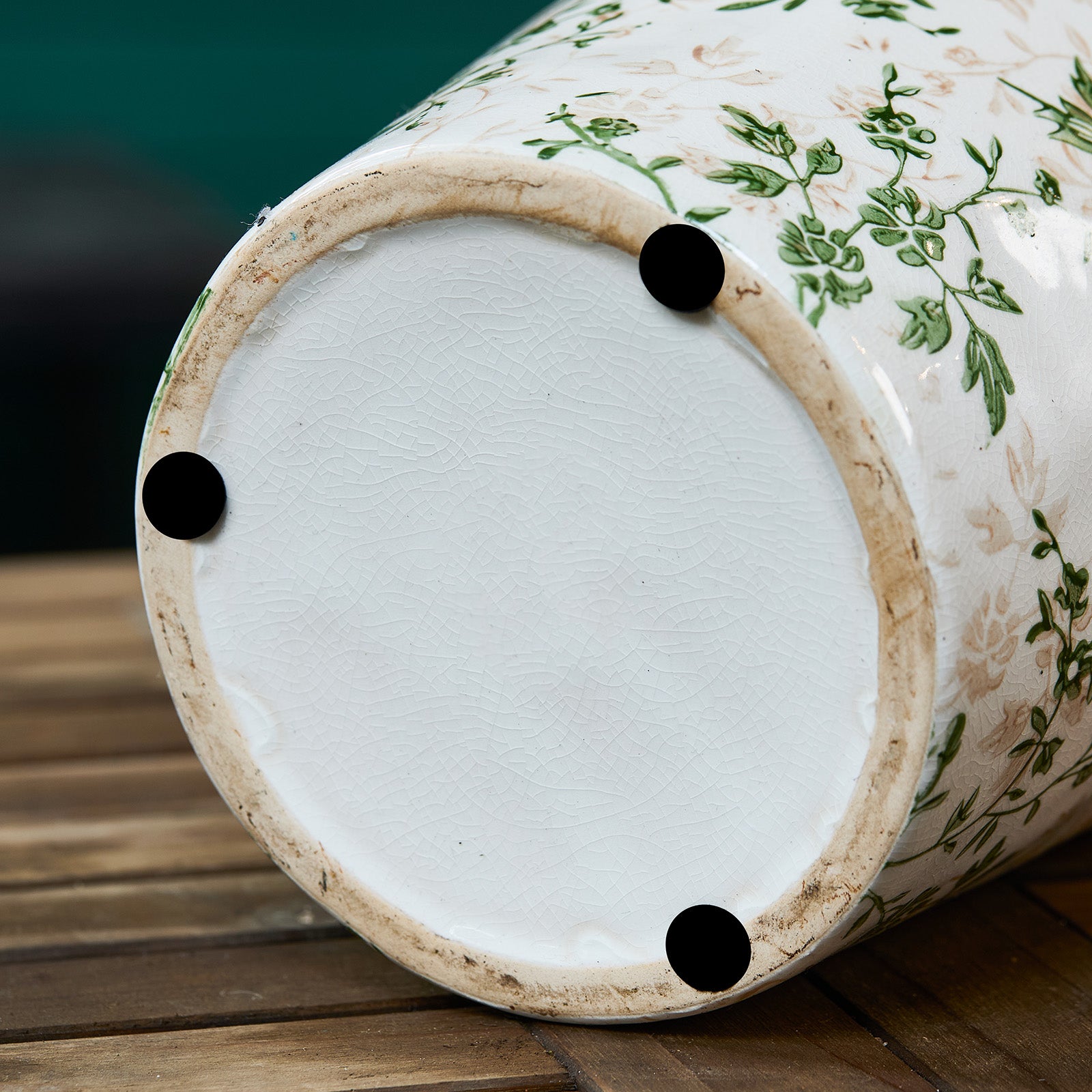 TEWEIQI  Modern Farmhouse Green Floral Ceramic Pot – Ideal for Orchids, Succulents & Home Décor, 6“ or 6.7" Height